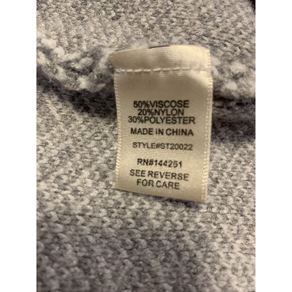 Sincerely Jules M Chevron Viscose Open Front Knit Cardigan Sweater Gray - Picture 8 of 8